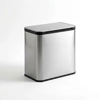 Odor Control Stainless Steel Hanging Trash Can with Lid, Removable Inner Bucket & Charcoal Filter