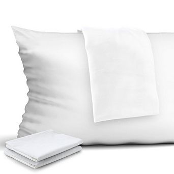 400 Thread Count Cotton Sateen Pillowcase Covers with Hidden Zipper, 4 Pack