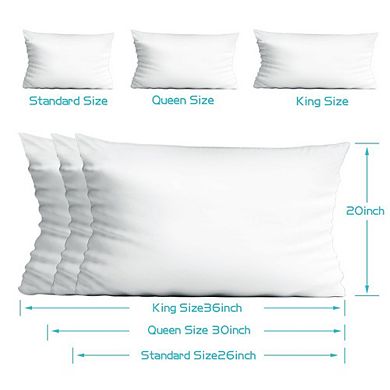400 Thread Count Cotton Sateen Pillowcase Covers with Hidden Zipper, 4 Pack