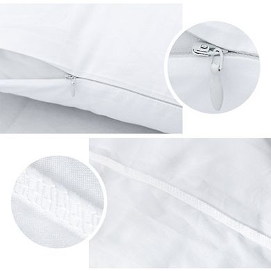 400 Thread Count Cotton Sateen Pillowcase Covers with Hidden Zipper, 4 Pack
