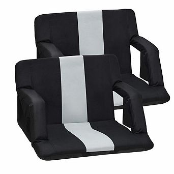 Stadium Seats with Back Support & Padded Cushion,Extra Wide 24.5" Bleacher Chair with Anti-Slip Mat