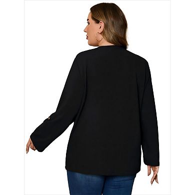 Women's Plus Size Casual Blazers Open Front Work Office Jackets Blazer with Pockets