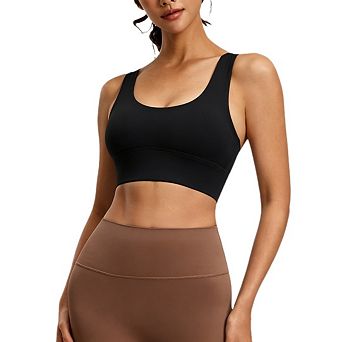 High Impact Sports Bras for Women Cross Back Workout Crop Tank Tops Longline Sports Push up