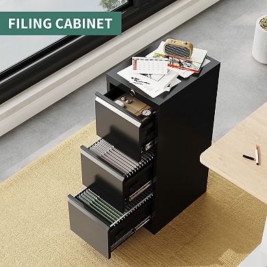 Heavy-Duty Rolling Metal Garage Storage Cabinet with Lock, Workbench Top & Adjustable Shelf