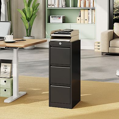 Heavy-Duty Rolling Metal Garage Storage Cabinet with Lock, Workbench Top & Adjustable Shelf