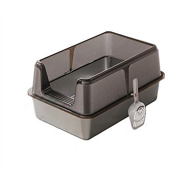 Large Stainless Steel Cat Litter Box with High Sidewalls,Leak-Proof,Odor-Free&Easy Clean Metal Tray