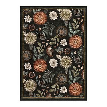 Fashionwu Vintage Floral Area Rug for Apartment Soft Thin Pet Friendly Carpet Hallway Mat