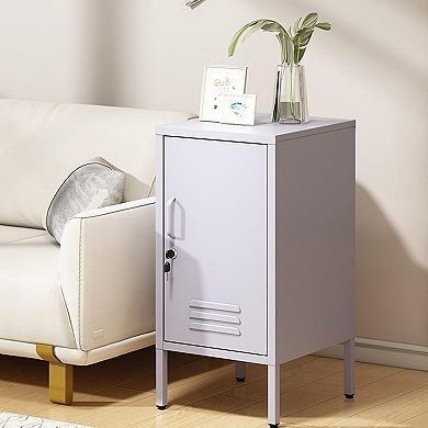 3-tier Metal Filing Cabinet Locker Storage Cabinet with 2 Adjustable Shelves for Home Office