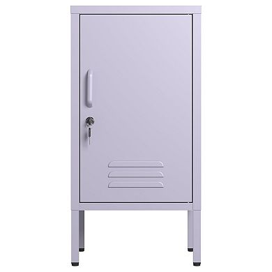 3-tier Metal Filing Cabinet Locker Storage Cabinet with 2 Adjustable Shelves for Home Office