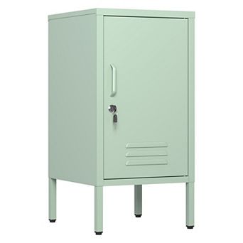 3 tier Metal Filing Cabinet Locker Storage Cabinet with 2 Adjustable Shelves for Home Office