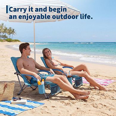 2 Pack Low Beach Chair,Folding Portable Lay Chairs,Lightweight Extra Wide Seat Chair for Camping