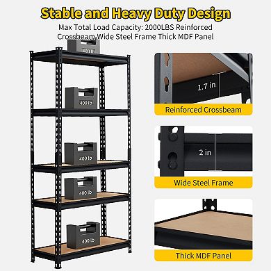 Heavy Duty Storage Shelves-Adjustable Garage Storage Shelving, Metal Storage Utility Rack Shelf Unit