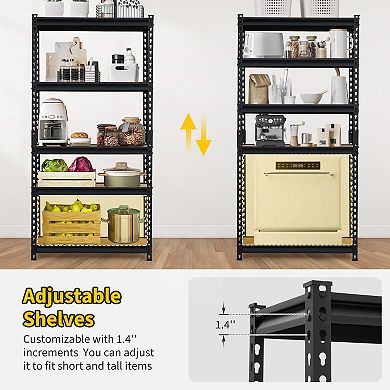 Heavy Duty Storage Shelves-Adjustable Garage Storage Shelving, Metal Storage Utility Rack Shelf Unit