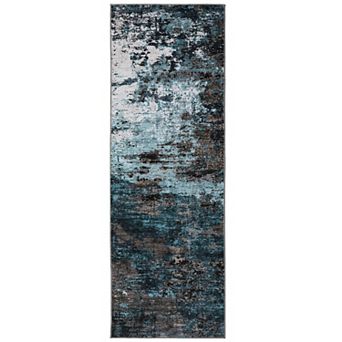 Abstract Rug, Slip TPR Backing Washable Rug, Soft Non Shedding Floor Cover, Low Pile Foldable Mat