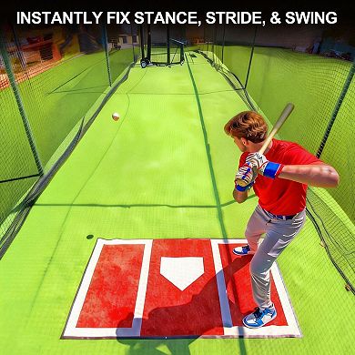 6.5x4 FT Baseball and Softball Hitting Mat Anti-Slip Batting Cage Mat for Stance Training