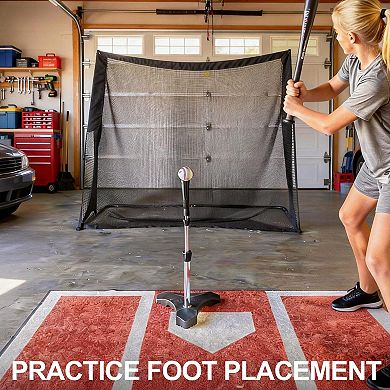 6.5x4 FT Baseball and Softball Hitting Mat Anti-Slip Batting Cage Mat for Stance Training