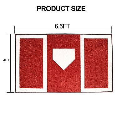 6.5x4 FT Baseball and Softball Hitting Mat Anti-Slip Batting Cage Mat for Stance Training