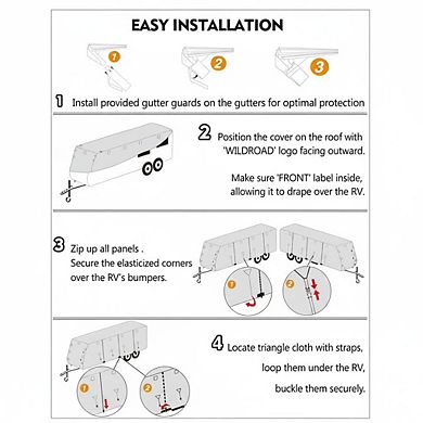 Heavy Duty RV Cover Waterproof Camper Cover with Straps UV Protection