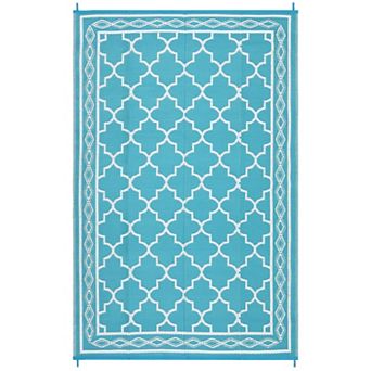 Foldable Outdoor Rug, Waterproof Reversible Plastic Straw Patio Mat with Carry Bag for Camping