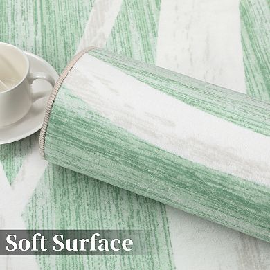 Modern Changlang Green Area Rugs 100% Polyester 350G Pile Weight Tpr Washed