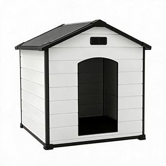 Heavy Duty Waterproof Dog House, Elevated Floor, Rain Shelter, Hidden Vents for Small to Large Dogs