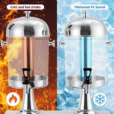 4.4Gallon Beverage Dispenser with Ice Core,Stainless Steel Large Cold Drink Dispenser with Stand