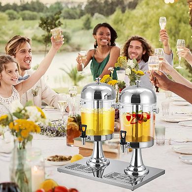 4.4Gallon Beverage Dispenser with Ice Core,Stainless Steel Large Cold Drink Dispenser with Stand