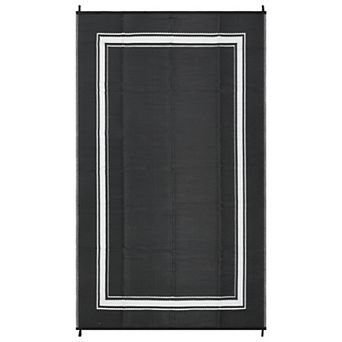 Outdoor Rug for Patio, Waterproof, Modern Bordered Area Mat, Reversible Plastic Straw Floor Carpet