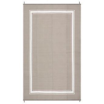 Outdoor Rug for Patio, Waterproof, Modern Bordered Area Mat, Reversible Plastic Straw Floor Carpet
