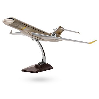 1:75 Bombardier 7500 Airplane Model, Alloy Resin Wood, 19.8 Inch Streamlined Plane Model Office Home