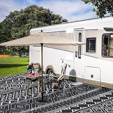 Outdoor Waterproof Rug, Reversible Camping and RV Patio Mat, Plastic Straw Design, Easy-to-Clean