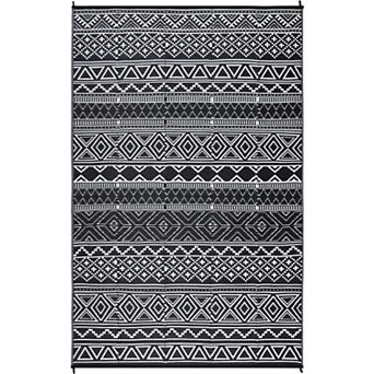 Outdoor Waterproof Rug, Reversible Camping and RV Patio Mat, Plastic Straw Design, Easy-to-Clean