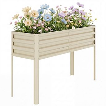 Galvanized Raised Garden Bed with Durable Steel Frame for Patio, Balcony or Backyard