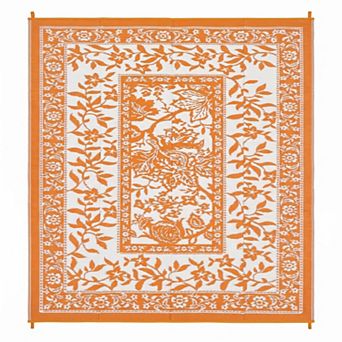 Reversible Outdoor Area Rug, Grey/White - Waterproof, Easy Clean, UV Resistant Patio Mat