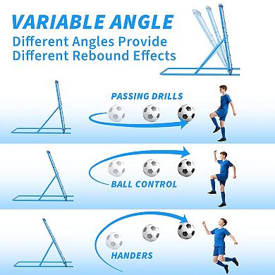 Dual-Mode Soccer Goal and Rebounder Net,Adjustable Angle Training Net for, Passing, and Ball Control