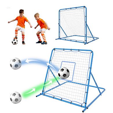 Dual-Mode Soccer Goal and Rebounder Net,Adjustable Angle Training Net for, Passing, and Ball Control