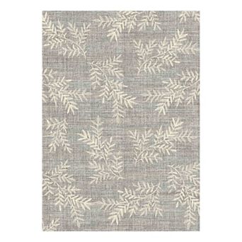 Washable Leaf Indoor Area Rug Low Pile, Stain-Resistant, Non-Shedding Floor Mat for Home