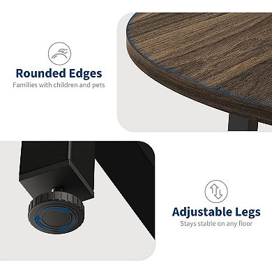31.5" Farmhouse Round Dining Table, Sturdy Metal Frame,Ideal for Kitchen & Dining Room