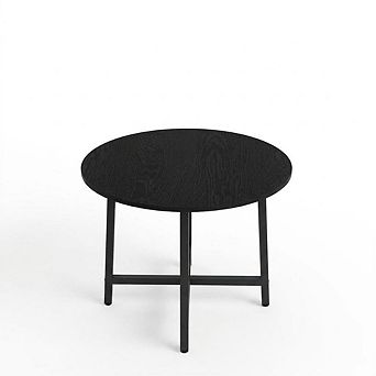 31.5" Farmhouse Round Dining Table, Sturdy Metal Frame,Ideal for Kitchen & Dining Room
