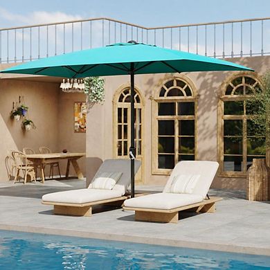 ANIXOL Double-Sided Rectangular Patio Umbrella with Fade-Resistant Canopy
