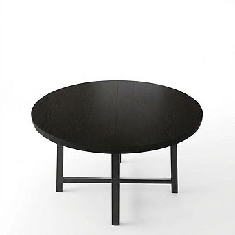 47" Farmhouse Round Dining Table, Heavy-Duty Metal Frame, 4-6 Seater for Kitchen & Dining Room