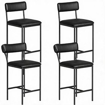 Set of 4 Modern PU Leather Dining Chairs,Padded High Back Frame for Kitchen, Dining Room & Apartment