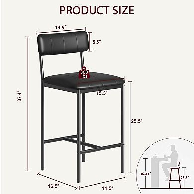 Set of 4 Modern PU Leather Dining Chairs,Padded High Back Frame for Kitchen, Dining Room & Apartment