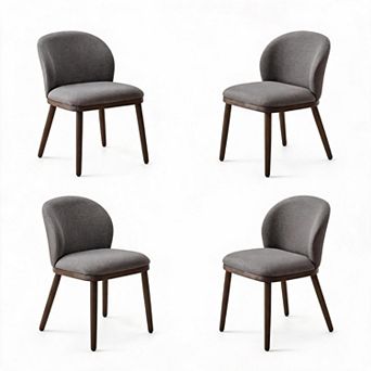 Set of 4 Ergonomic Dining Chairs,Padded Seat,Sturdy Wood Legs,Ergonomic Back for Kitchen&Dining Room