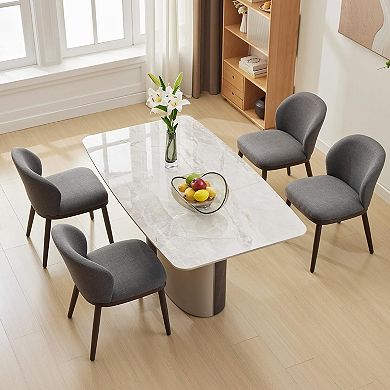 Set of 6 Modern Cushioned Dining Chairs, Ergonomic Back Support, Soft Seat for Kitchen & Dining Room