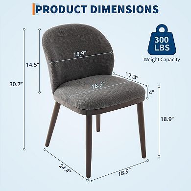 Set of 6 Modern Cushioned Dining Chairs, Ergonomic Back Support, Soft Seat for Kitchen & Dining Room