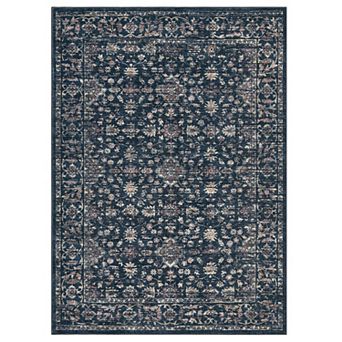 Washable Vintage Oriental Area Rug Non-Slip Low Pile Stain Resistant Carpet for Home