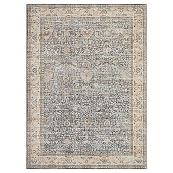 Washable Vintage Distressed Runner Non-Slip Faux Wool Hallway Rug, Large Carpet for Home Decor