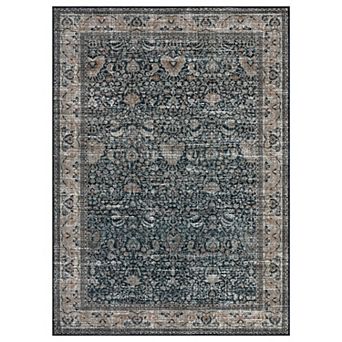 Washable Vintage Distressed Runner Non-Slip Faux Wool Hallway Rug, Large Carpet for Home Decor