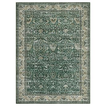 Washable Vintage Distressed Runner Non-Slip Faux Wool Hallway Rug, Large Carpet for Home Decor